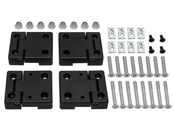 Door Hinge Kit - Front Doors - Aluminium - Black