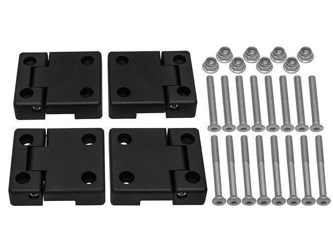 Door Hinge Kit - Rear Doors - Aluminium - Black