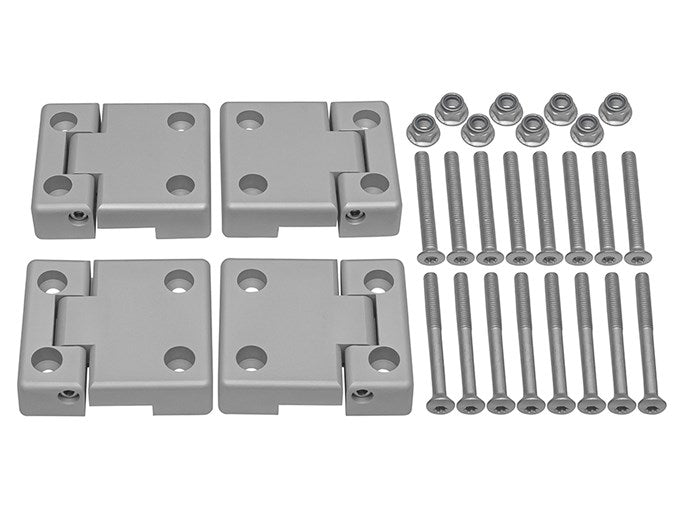 Door Hinge Kit - Rear Doors - Natural Aluminium