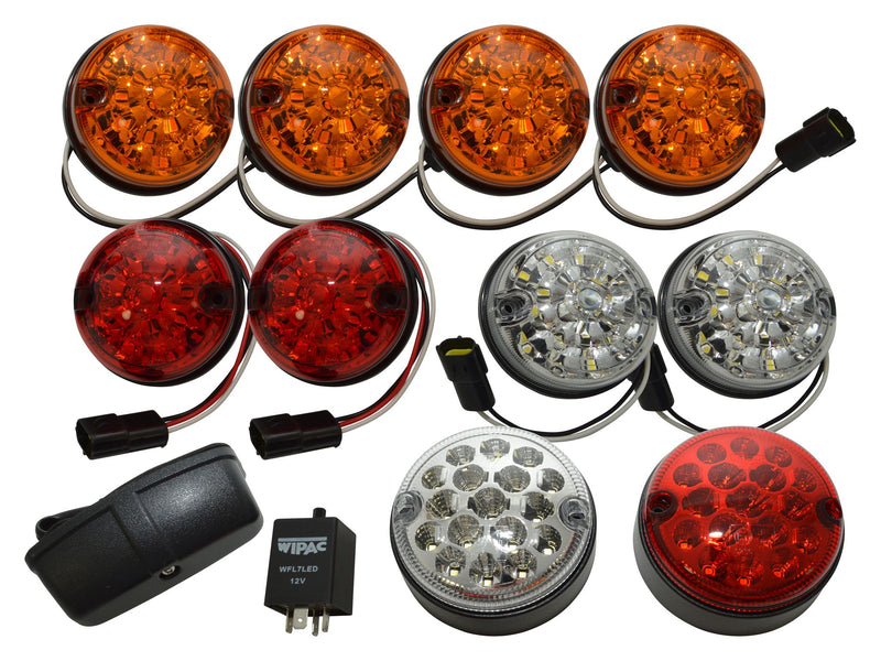 73mm LED Light Kit with 95mm Fog & Reverse - Coloured