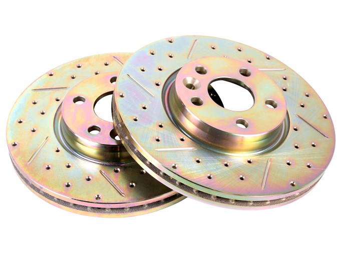 Crossed Drilled & Grooved Brake Disc - Front / Vented