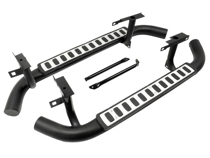 Side Steps - Fire and Ice style - Silver - Pair