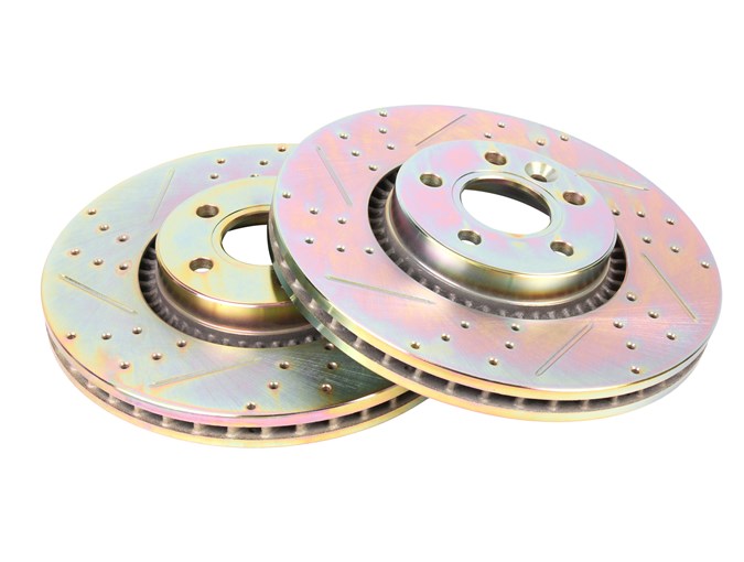 Crossed Drilled & Grooved Brake Disc - Front / Vented