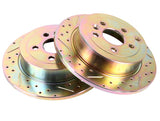 Crossed Drilled & Grooved Brake Disc - Rear / Solid