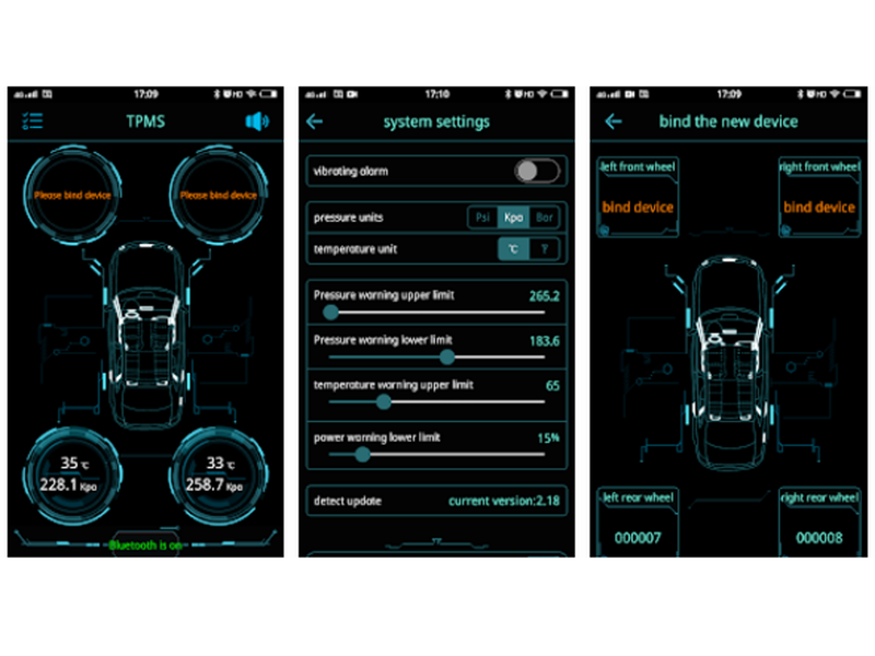 Bluetooth Remote Tyre Pressure Monitoring Kit