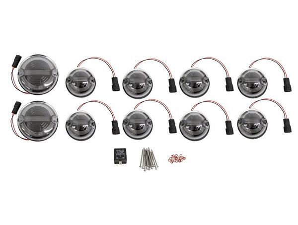 Halo & Bar LED Complete Light Kit -73mm Kit with 95mm Fog / Reverse -  Clear