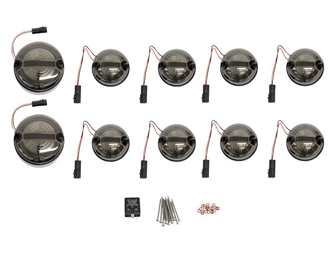Halo & Bar LED Complete Light Kit -73mm Kit with 95mm Fog / Reverse -  Smoked