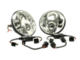 7" LED Headlights - Round - Pair - LHD