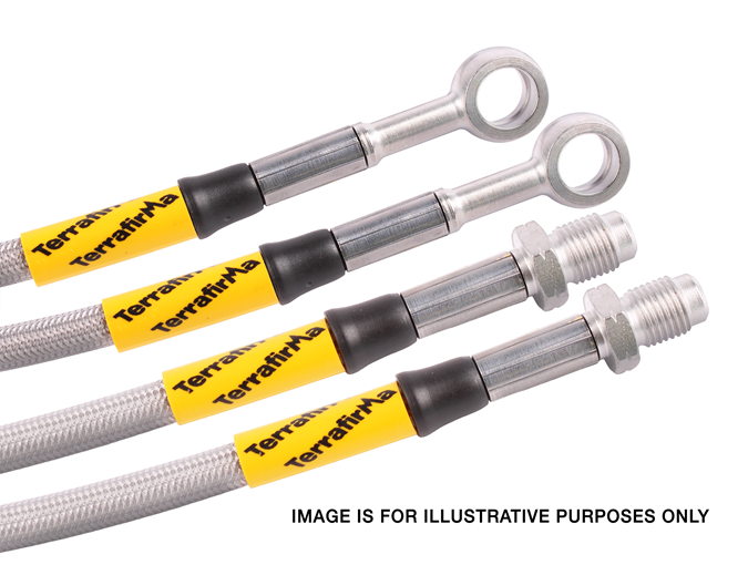 Stainless Steel Brake Hoses - Plus 2" (4 Line Kit)